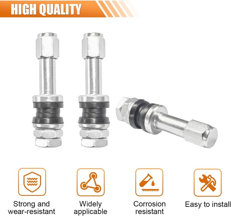 LHDOS 5PCS TR43E/VS43 Tubeless Metal Clamp-in Tire Valve Stems, Aluminum Alloy Valve Stems Mount for 0.453" Rim Hole on Standard Vehicle Tires (Silver) - Image 3